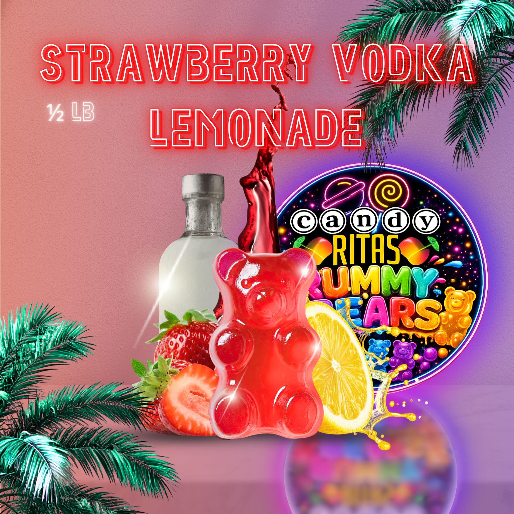 Strawberry Vodka Lemonade - Rummy Bears (1/2lb)